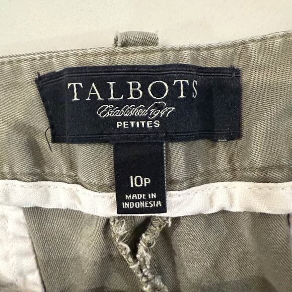 Talbots Petites The Perfect Chino Short Womens 10P Olive Green Minimalist Preppy - Picture 4 of 7